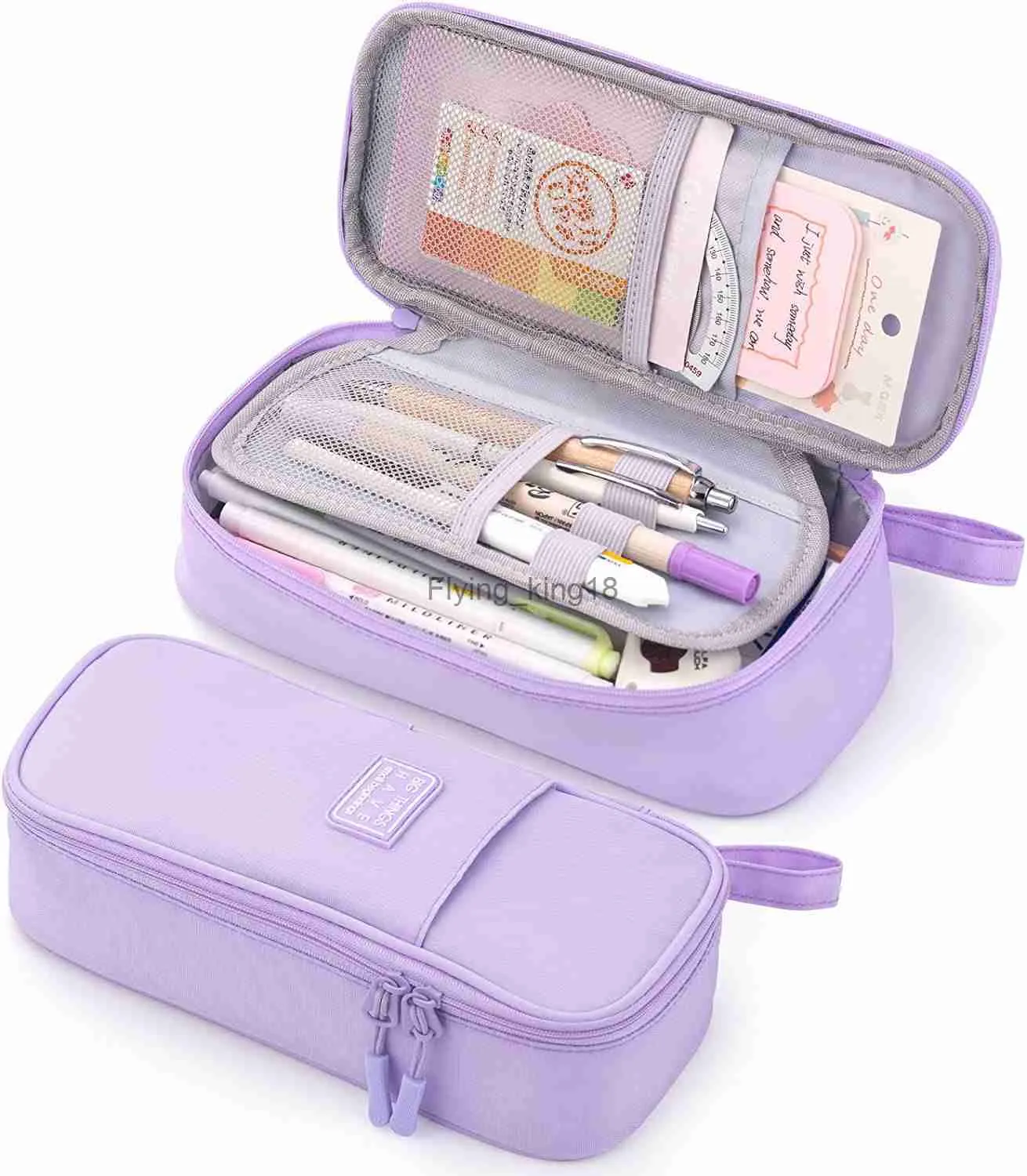 Wholesale Durable Pencil Case Purple With Big Storage Pouch For